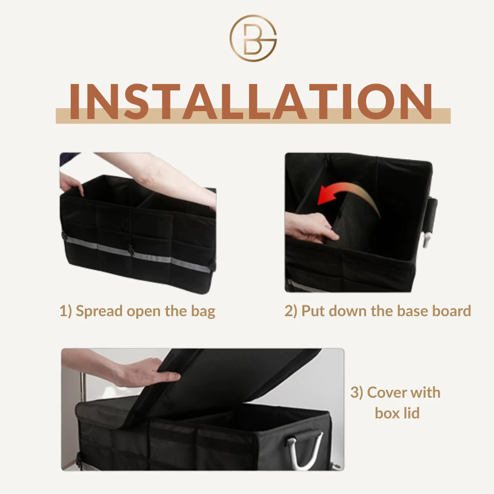 Car Boot Storage Box | Foldable Box | Car Trunk Organizer | Collapsible Box | Half Collapsible Box