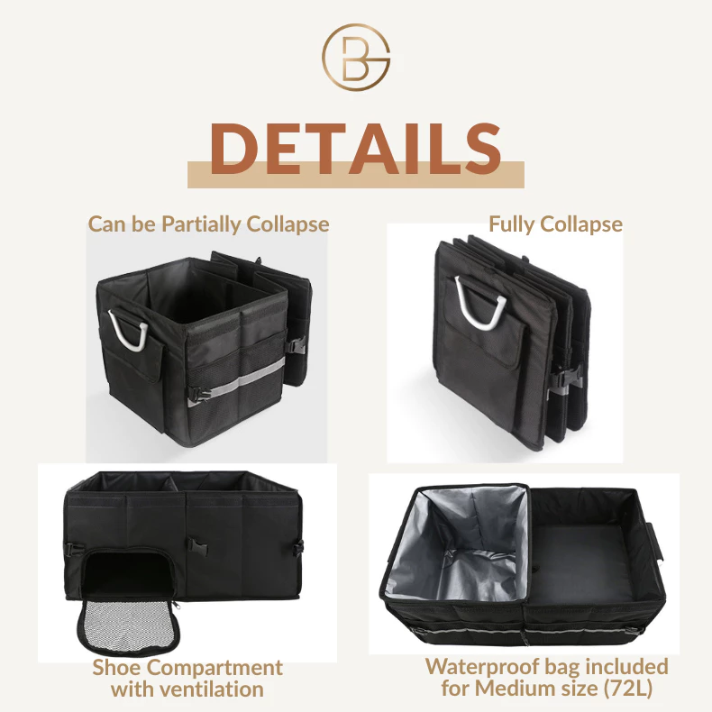 Car Boot Storage Box | Foldable Box | Car Trunk Organizer | Collapsible Box | Half Collapsible Box
