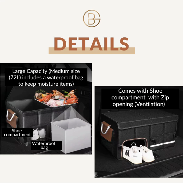 Car Boot Storage Box | Foldable Box | Car Trunk Organizer | Collapsible Box | Half Collapsible Box