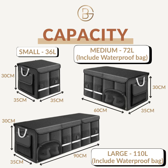 Car Boot Storage Box | Foldable Box | Car Trunk Organizer | Collapsible Box | Half Collapsible Box